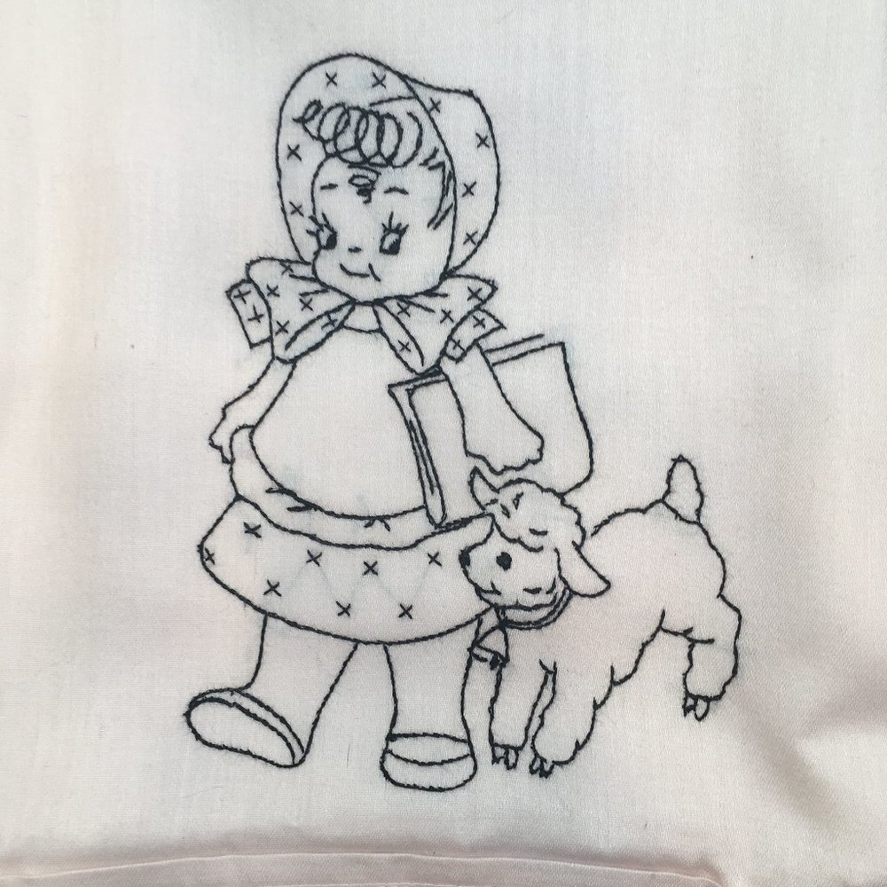 Hand Embroidered "Little Bo Peep"